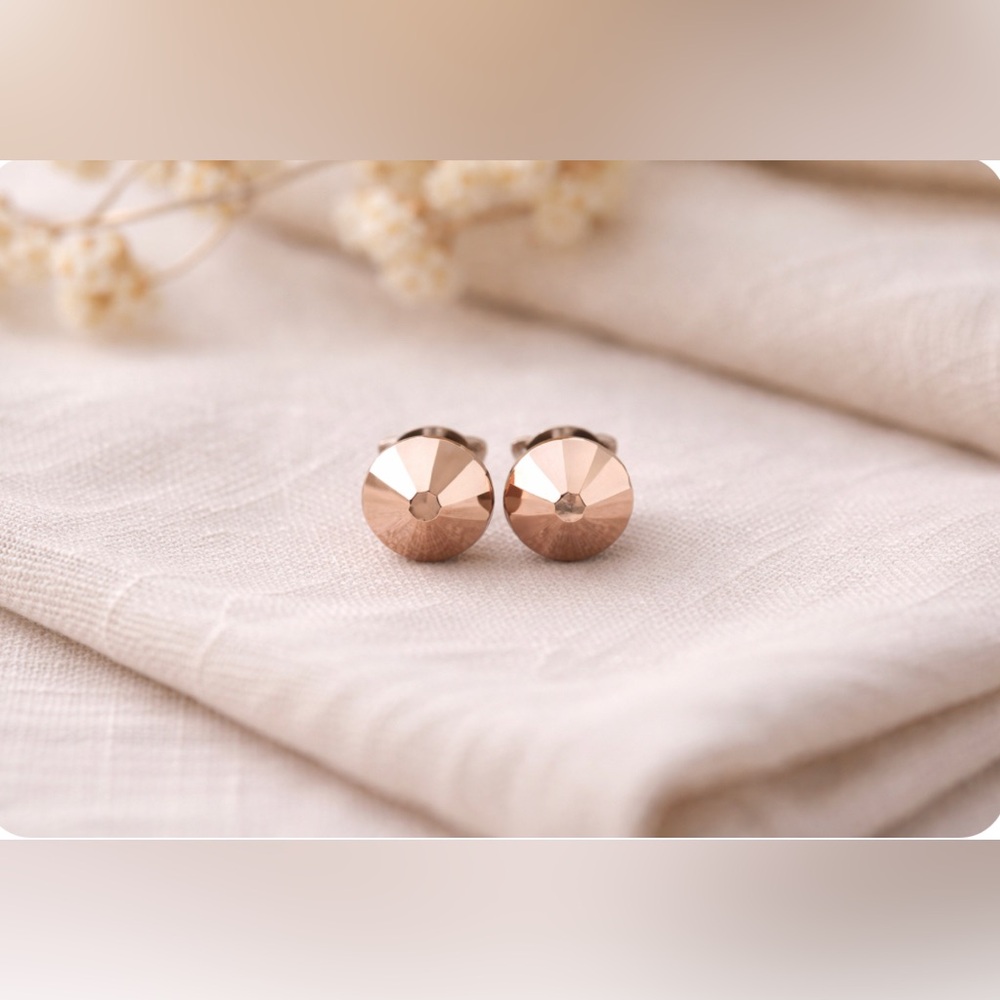 Rose Gold Austrian Crystal Stud Earrings